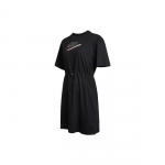 Nike Sportswear GX Vabaaja Hingav T&auml;hetr&uuml;kiga &Uuml;mmarguse Kaelusega L&uuml;hikeste Varrukatega Kleit Naiste Kleit Must DD5783-010 S