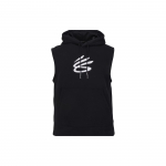 Under Armour Ss24 Curry Fliis Kapuutsiga Logo Prindiga Hingav L&otilde;tv Korvpalli Vest Meeste Vestid Must 1374301-003 M