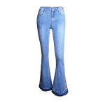2022 Naiste Euroopa ja Ameerika Mood Tikitud Denim Laienevad P&uuml;ksid 3X Large helesinine v&auml;rv