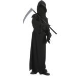 Halloweeni Lapsed Lapsed Hirmutav Punase Silmaga Surmaingel Kost&uuml;&uuml;m Sirp Vaim Tume S&otilde;numitooja Vaimu Kost&uuml;&uuml;mikomplekt M black