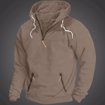 Meeste kapuutsiga &uuml;hev&auml;rviline kampsun, Euroopa ja Ameerika noorte spordispordi mitme taskuga plaaster nahast kampsun jakk XXXL kohv