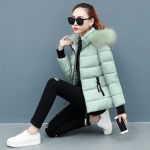 Talvine uus l&uuml;hike puuvillane mantel Slim Fit paksendatud suur villane krae puuvillane mantel sulejoped 3XL