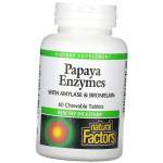 Seedeens&uuml;&uuml;mid, Papaiaens&uuml;&uuml;mid, Natural Factors (69406002) 60tab