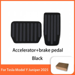 Uuendatud pedaalipadjad Tesla Model Y Juniper 2025 jaoks, libisemiskindel gaasi- ja piduripedaali tugi, alumiiniumist matid, lisatarvikud black