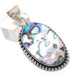 Natural Abalone Shell Gemstone 925 Sterling Silver Jewelry Pendant 2.05 u4g23