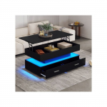 Kohvilaud - MUVOE - 100x50cm - LED-valgustus - Bluetoothi rakenduse juhtimine - 2 sahtlit