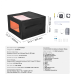 SucceBuy Lasergraveerija korpus 800x800 mm Leegiaeglustav ja tulekindel kaitsekate, Isoleerib suitsu, m&uuml;ra ja kaitseb silmi
