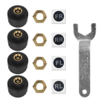Rehvir&otilde;hu j&auml;lgimiss&uuml;steem Android/IOS V&auml;line Bluetooth 5.0 TPMS Mobiiltelefoni rakenduse kuva Auto rehvir&otilde;huandurid Autotarvikud 4 Sensors black