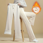 S&uuml;gistalvine laia s&auml;&auml;rega p&uuml;ksid naiste k&otilde;rge v&ouml;&ouml;koht pluss sametist kottis sirged p&uuml;ksid vabaaja Korea mood, paksud soojad pantalonid XS kohv