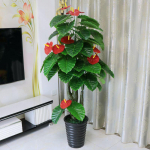 Suur kunstlik anthuriumipuu potis - Siseruumide rohelus elutoa kaunistamiseks 0.8m 5-Head Anthurium (With Pot and Moss)