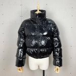 Talvised naiste lukuga pargid Jakid Streetwear T&auml;ispikkade varrukatega Lukuga Vabaaja Puhvjakid Villased Mantlid Kitsad Vabaaja Jakid XXL must