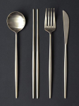 Taass&uuml;ndinud. J Mui Korea H&otilde;bedast Lauan&otilde;ud 4-osaline komplekt Korean silver cutlery 4-piece set