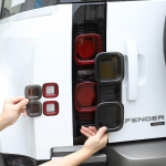 Land Rover Defender 110 20-24 Musta Auto Tagatulede Kate Piduritulede Lai Indikaatori Kaitsekate Dekoratiivsed Lisatarvikud Style B
