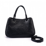 Trendikas naiste kott 2026 uus kootud naiste kott esimese kihi lambanahast k&auml;sitsi kootud mitme sektsiooniga kootud kott 30CM*9CM*19CM must