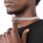 Kett kuubiline meestele naistele t&uuml;drukutele h&auml;rrasmeestele Miami kaelakee j&auml;&auml;tunud kuup tsirkoonium teemant sterling h&otilde;be ketid pikk strass hip hop stiilne r&auml;ppar