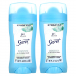 Secret, pH-tasakaalustatud antiperspirant/deodorant, n&auml;htamatud tahked, Shower Fresh, topeltpakend, 2,6 untsi (73 g) iga