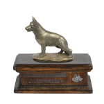 German Shepherd Dog, Alsatian Wolf Dog - urn for dog ashes, personalized urn with a statue, wooden urn with a dog by Art-Dog brand pruun