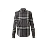 Burberry Ruudumuster Pikkade Varrukatega S&auml;rk Meeste Must XS