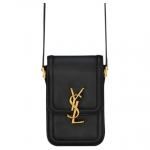 Saint Laurent Ysl Solferino Kuldne T&auml;helogo Presskinnitusega Sile Nahast Minikott Risti &uuml;le Keha Kantav Meeste kotid Must 753963-BWR0W-1000 Basic Set (Bag+Dust Bag)