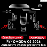 For CHERY OMODA C9 2026 Car Interior Protection Anti-Scratch TPU Film trument Center Control Navigation Screen Accessories Left rudder