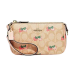 Coach Nolita 19 Klassikaline Monogramm Maasikaprint Kaetud L&otilde;uend ja Nahast &Otilde;lakott Naiste &Otilde;lakott Khaki Roosa CB603-IMOT4 Basic Set (Bag+Dust Bag)