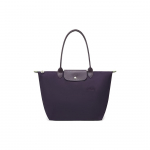 Longchamp Logo Kl&otilde;pskinnitusega T&otilde;mblukk &Uuml;hev&auml;rviline Kangas Pelmeenikott Naiste K&auml;ekotid Lilla 1899919645 Basic Set (Bag)