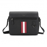 Bally Klassikaline Nahast Punavalge Triibuline Messenger Bag Meeste K&auml;ekotid Must MYLO-06 Basic Set (Bag+Dust Bag)