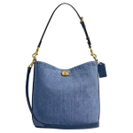 Coach Willow 27 Pehme logoga teksasest &auml;mbrikott Naiste kotid Tume-sinine CAT44-B4RHO Basic Set (Bag+Dust Bag)