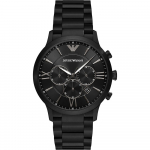 Emporio Armani Giovanni mustast metallist meeste kvartsist kronograafiga k&auml;ekell AR11349 must