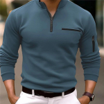 Meeste pikkade varrukatega polos&auml;rk Moodne &uuml;hev&auml;rviline Vaba aeg Sport Pullover Golf Slim T-s&auml;rk Meeste vabaajar&otilde;ivad. L taevasinine v&auml;rv