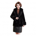 Naiste karvane mantel kunstkarvast krae ja mansettidega Talvine soe v&ouml;&ouml;ga kohev jakk Pikkade varrukatega avatud eest kohev &uuml;ler&otilde;ivas M