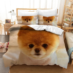 3D armas pomeranian koera voodipesukomplekt teismelistele Pol&uuml;ester Kahekohaline Queen King Suurus Loomakoerte Teema AU Single(140x210cm)