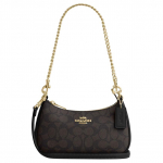 Coach Teri Mini Crossbody kott Signature l&otilde;uend p&auml;hklipruun must igap&auml;evane vabaaja CW323-IMXAQ Basic Set (Bag+Dust Bag)