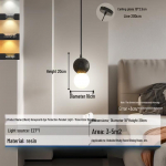 Kaasaegne minimalistlik laetav LED-voodik&uuml;lje rippvalgusti must