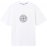 Stone Island Prinditud Mustriga &Uuml;mmarguse Kaelusega L&uuml;hikeste Varrukatega T-s&auml;rk Meeste topid L1S152100001S0362V0001 XL