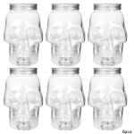 6/12 Pakki Halloweeni L&auml;bipaistvad Kolju Plastikpurgid Kaantega Kodu Dekooriks Figuurid Kollektsioneeritavad Lauapealne Skeleti Purk white