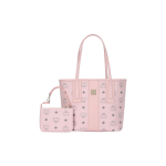 MCM Mini T&otilde;mblukuga K&auml;ekott Komplekt Roosa Visetos Monogramm Nahast K&auml;ekott Kotikesega Randmerihmaga Igap&auml;evaseks T&ouml;&ouml;le K&auml;imiseks Ostlemiseks MWPEALR01QH001 Basic Set (Bag+Dust Bag)
