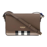 Burberry Pruunist Nahast Vintage Ruuduline Crossbody Kott Kullast Riistadega Igap&auml;evaseks Kasutamiseks Basic Set (Bag+Dust Bag)