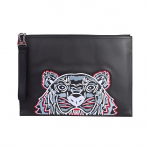 Kenzo Klassikaline Tiigripea Logo Tikitud Nahast Sidur Meeste sidur Must FA55PM322-L49-99C Basic Set (Bag+Dust Bag)