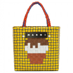 Marni Market Kirjat&auml;hega Kootud Kangas Pol&uuml;prop&uuml;leenist Kandekott Ostukott V&auml;ikesed Naiste Kandekotid Kollane SHMH0013JGRF08100Y30 Basic Set (Bag+Dust Bag)