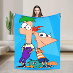 Perry Platypus Flanellitekk Kevadine Phineas ja Ferb Soe Pehme Voodipesu Tekid Lastele Elutuba Kohev Voodikate 150x180cm