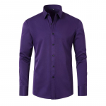 Meeste pikkade varrukatega n&ouml;&ouml;biga s&auml;rgid, &uuml;hev&auml;rvilised Slim Fit vabaaja &auml;riline pidulik kleit-s&auml;rk &Auml;riline t&ouml;&ouml;s&auml;rk Stretchiga Meeste hingavad pehmed s&auml;rgid 40/XS tumelilla v&auml;rv