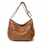 Naastud Decor Crossbody kott, retro stiilis &otilde;lakott, PU nahast mitme taskuga rahakott naistele pruun