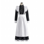Klassikaline must-valge teenijat&uuml;druku Briti stiilis p&auml;rlkeermega pikk kohvikuteenijat&uuml;druku kleit Kodu P&uuml;had COSPLAY Meeste Naiste R&otilde;ivad Men-XS