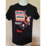 Meeste Vintage Barry Sheene V&otilde;idus&otilde;idu Graafilise Tr&uuml;kiga T-s&auml;rk - Klassikaline 70ndate/80ndate Formula 5 Disain, millel on 1979. aasta Maailmameistri Sponsorite Logod, Vabaaja &Uuml;mmarguse Kaelusega S&auml;rk 5XL must