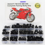 Mootorrattatarvikud T&auml;ielik voolunduskruvide komplekt Seib Kinnitusklipid Mutrid Kruvid Terasest Kruvide Komplekt 748 916 996 998 Ducati jaoks must