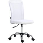 Ergonoomiline Kontoritool Reguleeritava K&otilde;rgusega Kroomitud Alus 360 kraadi P&ouml;&ouml;rlev V&otilde;rkpolster Valge 43 x 58 x 100 cm