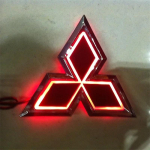 5D Auto Esiosa Tagumine Embleem Helendav LED Embleemi Valgusti Mitsubishi ASX Mirage Ralliart Outlander Lancer Pajero Eclipse Galant WP6 jaoks punane