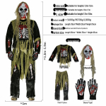 P&otilde;lenud zombi kost&uuml;&uuml;mikomplekt: Halloweeni maskeraadipidu ja kummitumaja rekvisiidid L (Height 1.7m-1.9m) black