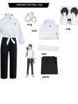 Anime Jujutsu Kaisen Yuta Okkotsu Cosplay Kost&uuml;&uuml;m Meeste Kost&uuml;&uuml;mi Komplekt XXL&Other white